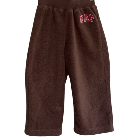 GAP Kids Fleece Pull On Logo Pants Brown Size 2T - Picture 1 of 4
